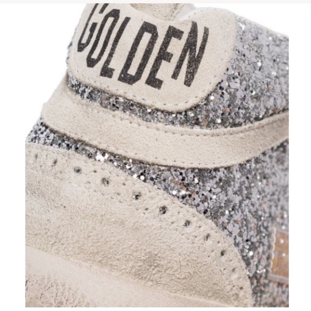 Golden goose women’s mid stars silver grey glitter 39 eu 9 tennis shoe sneaker - Picture 13 of 15